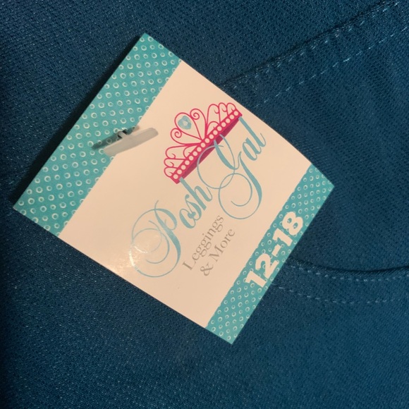 BNWT! Posh Gal Jeggings Turquoise Sz 12-18 taper - Picture 5 of 5